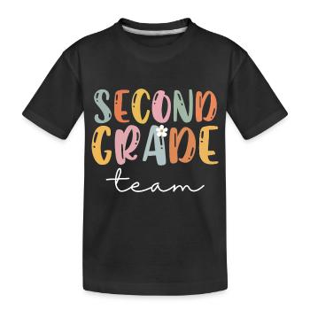Don d’enseignant de deuxième année de l’équipe de deuxième année de 2e année - T-shirt bio Premium Enfant - noir - Devant