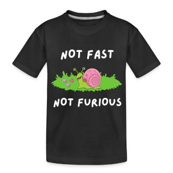 Pas rapide pas en colère - T-shirt bio Premium Enfant - noir - Devant