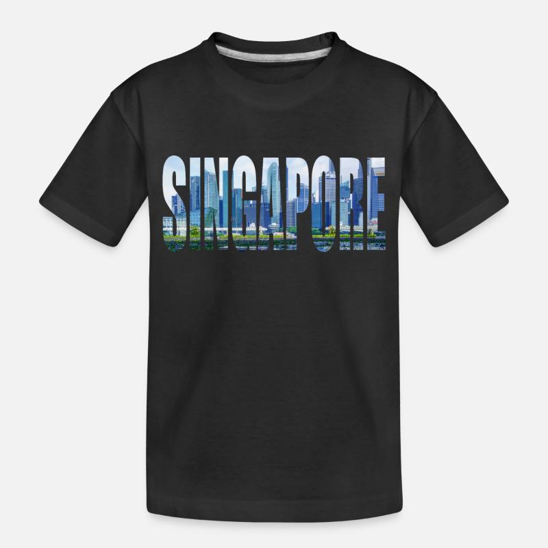 singapur - Kinder Premium Bio T-Shirt - Schwarz