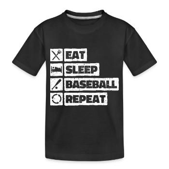 Eat Sleep Baseball Repeat - Kids' Premium Organic T-Shirt - black - Front