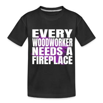 cool logging lumberjackwoodworking carpenter - Kids' Premium Organic T-Shirt - black - Front