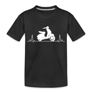 Roller Fahrer Scootering Motorrad Moped Herzschlag - Kinder Premium Bio T-Shirt - Schwarz - Vorne