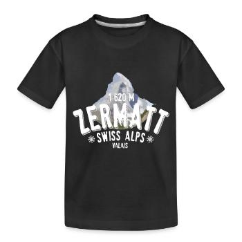 Zermatt Swiss Alps - Kids' Premium Organic T-Shirt - black - Front