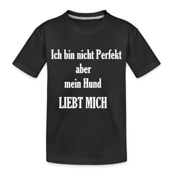 Ich bin nicht Perfekt weiß - Kinder Premium Bio T-Shirt - Schwarz - Vorne