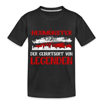 Neumünster Der Geburtsort Von Legenden - Kinder Premium Bio T-Shirt - Schwarz - Vorne