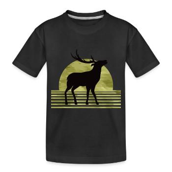 Hirsch - Kinder Premium Bio T-Shirt - Schwarz - Vorne