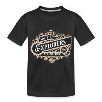society of explorers and adventurers - Kids' Premium Organic T-Shirt - black - Front