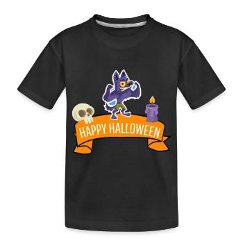 Cadeau de costume de loup-garou effrayant Joyeux Halloween - T-shirt bio Premium Enfant - noir - Devant