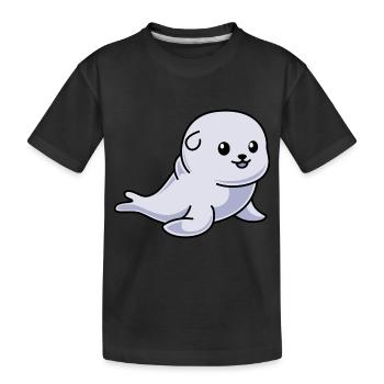 Seal Animal Comic - Kids' Premium Organic T-Shirt - black - Front