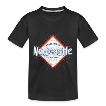 Newcastle England UK City Skyline Home Love - Kids' Premium Organic T-Shirt - black - Front