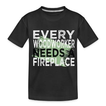 blogger funshirt tree feller logging - Kinder Premium Bio T-Shirt - Schwarz - Vorne