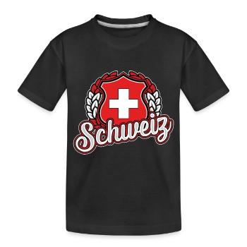 Schweiz - Kinder Premium Bio T-Shirt - Schwarz - Vorne