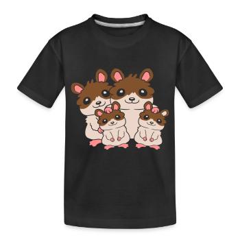 Enfants sympathiques de la famille de hamsters - T-shirt bio Premium Enfant - noir - Devant