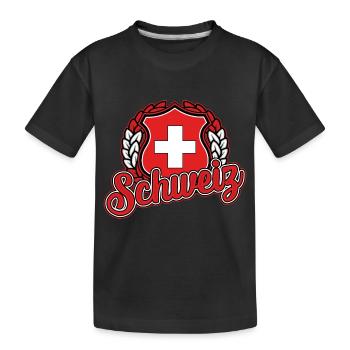 Schweiz - Kinder Premium Bio T-Shirt - Schwarz - Vorne