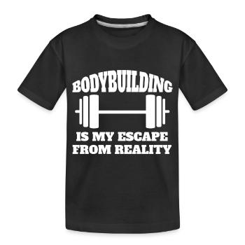 Fitness Muskel Bodybuilder Krafttraining Sportler - Kinder Premium Bio T-Shirt - Schwarz - Vorne