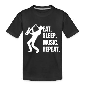 Saxophonist Saxophone Saxophone Music Instrument - Kids' Premium Organic T-Shirt - black - Front