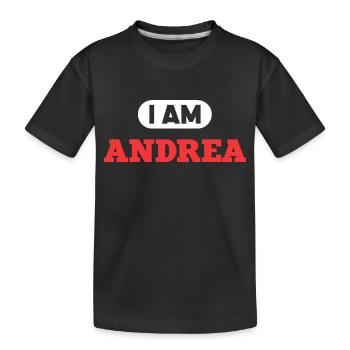 Andrea Name Spruch für stolzen Andreas - Kinder Premium Bio T-Shirt - Schwarz - Vorne