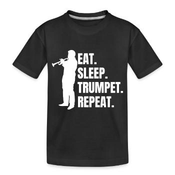 Trumpet Instrument Saying Music Funny Musician - Kids' Premium Organic T-Shirt - black - Front