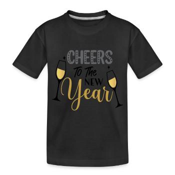 Cheers New Year New Year's Eve Christmas - Kids' Premium Organic T-Shirt - black - Front