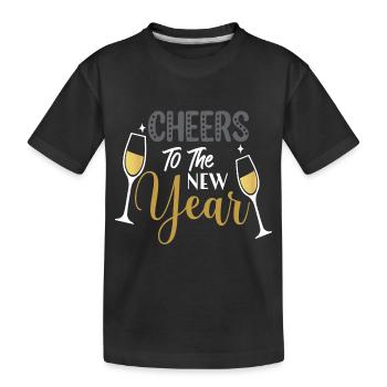 Cheers New Year New Year's Eve Christmas - Kids' Premium Organic T-Shirt - black - Front