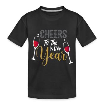 Cheers New Year New Year's Eve Christmas - Kids' Premium Organic T-Shirt - black - Front