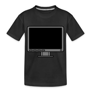 Icon Logo Computer Screen - Kids' Premium Organic T-Shirt - black - Front