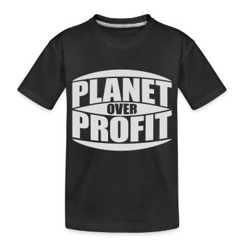 Planète sur le devis de profit - T-shirt bio Premium Enfant - noir - Devant