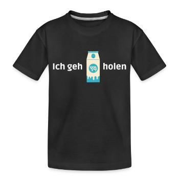 Milch holen - Kinder Premium Bio T-Shirt - Schwarz - Vorne