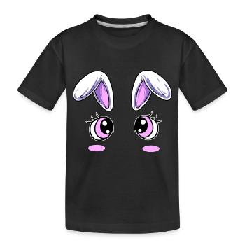 Niedliches Gesicht Augen Design - Kinder Premium Bio T-Shirt - Schwarz - Vorne