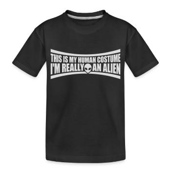 Citation extraterrestre de costume humain - T-shirt bio Premium Enfant - noir - Devant