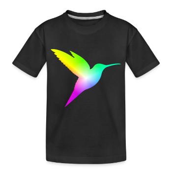 Gradient Bird - Kinder Premium Bio T-Shirt - Schwarz - Vorne