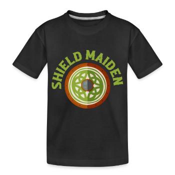 Shield Maiden Viking Norse - Kinder Premium Bio T-Shirt - Schwarz - Vorne
