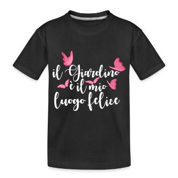 Il Jiardino E Il Mio Luogo Felice Para Jardineros - Kinder Premium Bio T-Shirt - Schwarz - Vorne