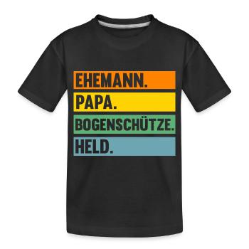 Bogen Papa Bogenschütze Vater Bogensport Bogenschi - Kinder Premium Bio T-Shirt - Schwarz - Vorne