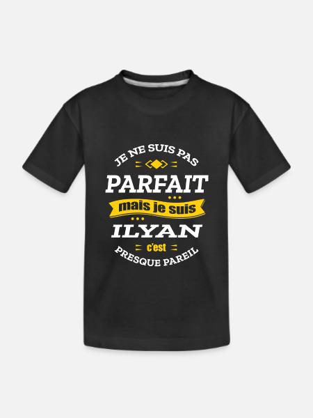 ILYAN PARFAIT - PRENOM ILYAN - T-shirt bio Premium Enfant - noir