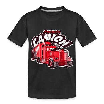 J'peux pas j'ai camion. Camionneur. Camionneuse. - T-shirt bio Premium Enfant - noir - Devant