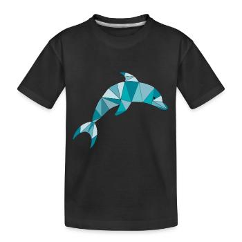 Dolphin Green - Kids' Premium Organic T-Shirt - black - Front