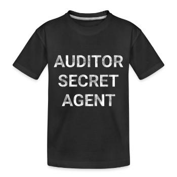 Auditor Secret Agent - Kids' Premium Organic T-Shirt - black - Front