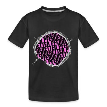 lieben brauner tier schwein weihnachten - Kinder Premium Bio T-Shirt - Schwarz - Vorne