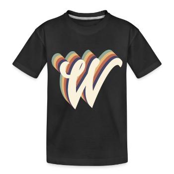 Buchstabe W - Kinder Premium Bio T-Shirt - Schwarz - Vorne
