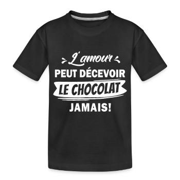 cadeau humour chocolat - T-shirt bio Premium Enfant - noir - Devant