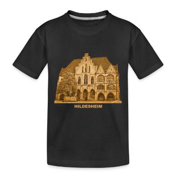 Hildesheim Rathaus Marktplatz Niedersachsen - Kinder Premium Bio T-Shirt - Schwarz - Vorne