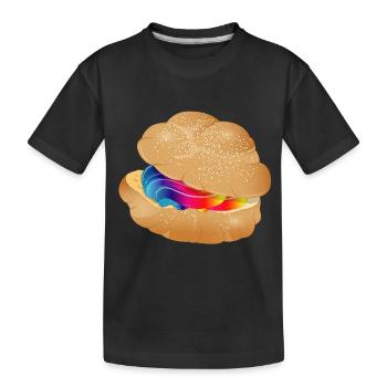 Illustration of a colourfully filled cream puff - Kids' Premium Organic T-Shirt - black - Front