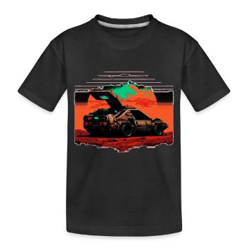 Bright colours and a retro classic sports car - Kids' Premium Organic T-Shirt - black - Front