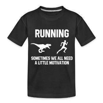 Motivation de course Raptor Chase Drôle de dinosaure - T-shirt bio Premium Enfant - noir - Devant