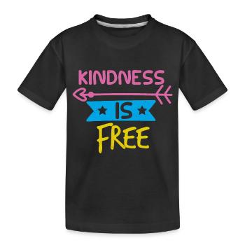 FREUNDLICHKEIT IST KOSTENLOS - Kinder Premium Bio T-Shirt - Schwarz - Vorne