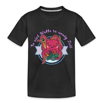 Knitting Knitter Crochet Wool Yarn Crochet Hook - Kids' Premium Organic T-Shirt - black - Front