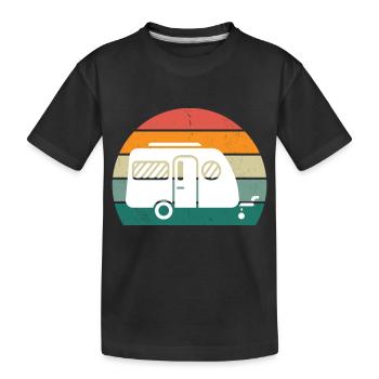 Caravane rétro - T-shirt bio Premium Enfant - noir - Devant