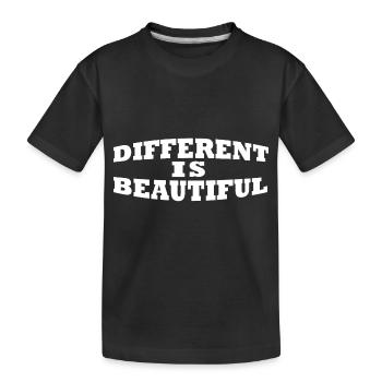 Différent est beau Être différent est merveilleux - T-shirt bio Premium Enfant - noir - Devant