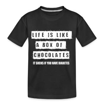 Diabetes lustige Sprüche - Kinder Premium Bio T-Shirt - Schwarz - Vorne